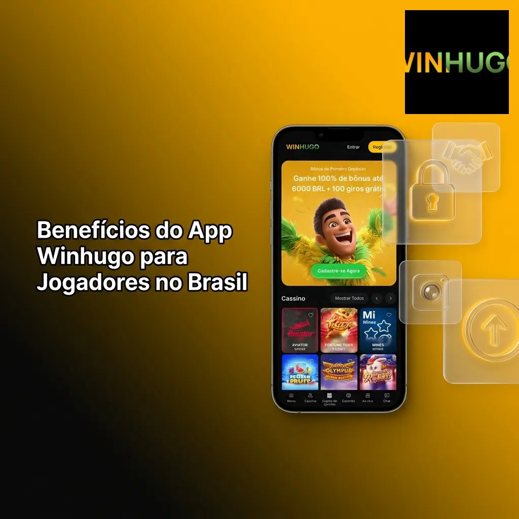 Aplicativo Winhugo para jogadores brasileiros com Pix, interface em português e acesso mobile sem instalação