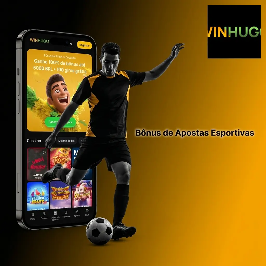 Bônus de apostas esportivas Winhugo para jogadores brasileiros em futebol, esportes eletrônicos e críquete