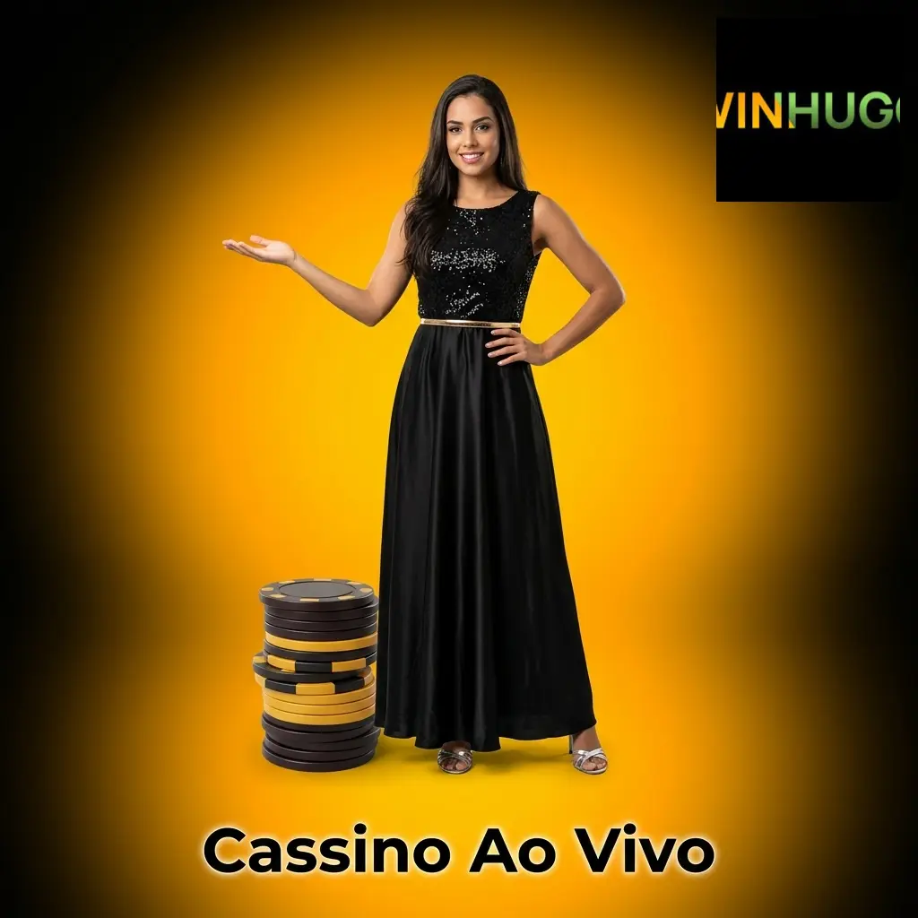 Cassino ao vivo da Winhugo com dealers profissionais em mesas de roleta, blackjack, bacará e poker em tempo real